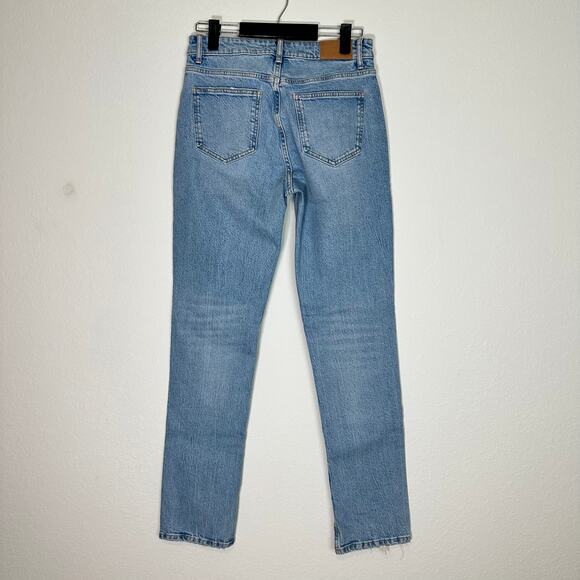 NWT ZARA High Waisted 90's Full Length Split Hem Jeans Size 6 - Picture 3 of 5